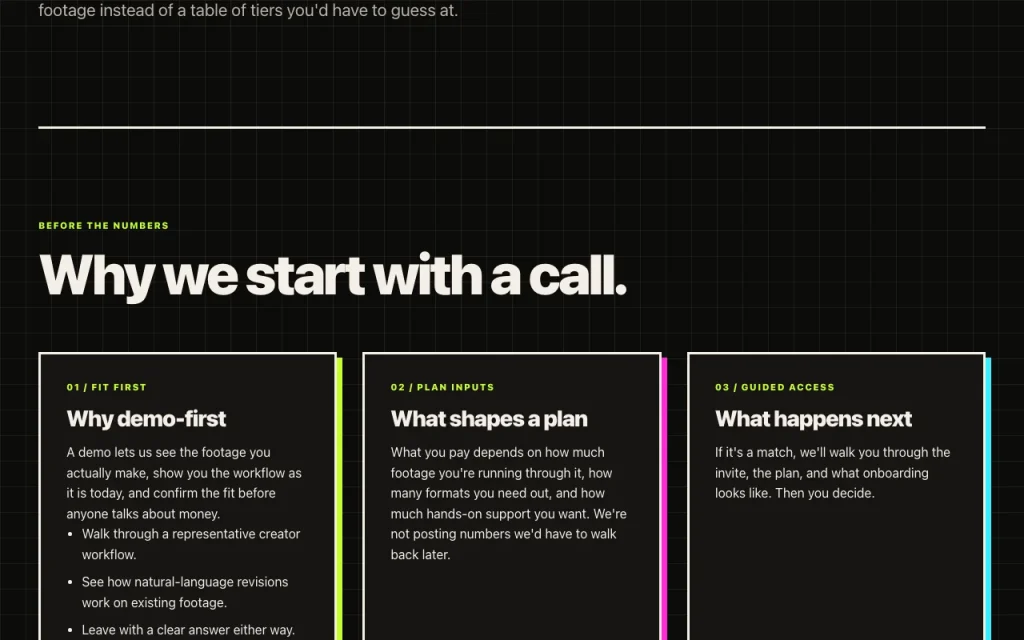 CutKarma pricing page with plans and prices — screenshot of the video AI tool, Oct 1, 2026