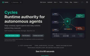 Cycles homepage page homepage screenshot, coding AI tool
