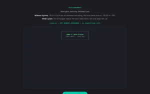 Cycles homepage page homepage screenshot, coding AI tool