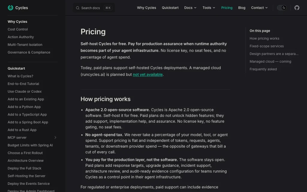 Cycles pricing page with plans and prices — screenshot of the coding AI tool, Oct 1, 2026