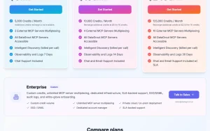 DataGrout pricing page with plans and prices — screenshot of the coding AI tool, 2026-10-02