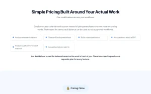 DataLumio pricing page with plans and prices — screenshot of the research & search AI tool, 2026-10-01