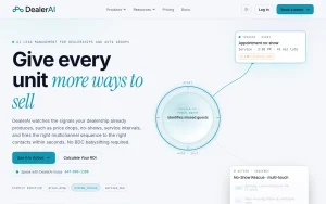 DealerAI homepage — screenshot of the productivity & writing AI tool, 2026-10-02