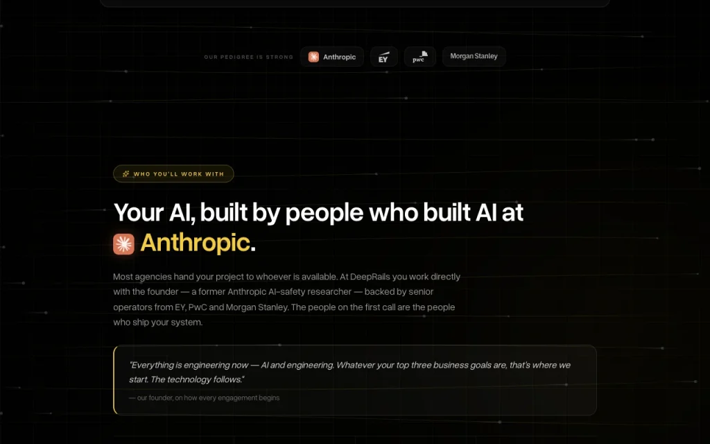 DeepRails homepage — screenshot of the coding AI tool, Oct 2, 2026