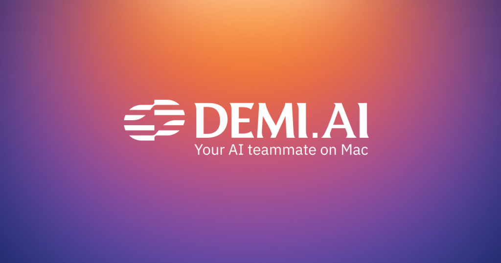 Demi homepage screenshot, productivity & writing AI tool
