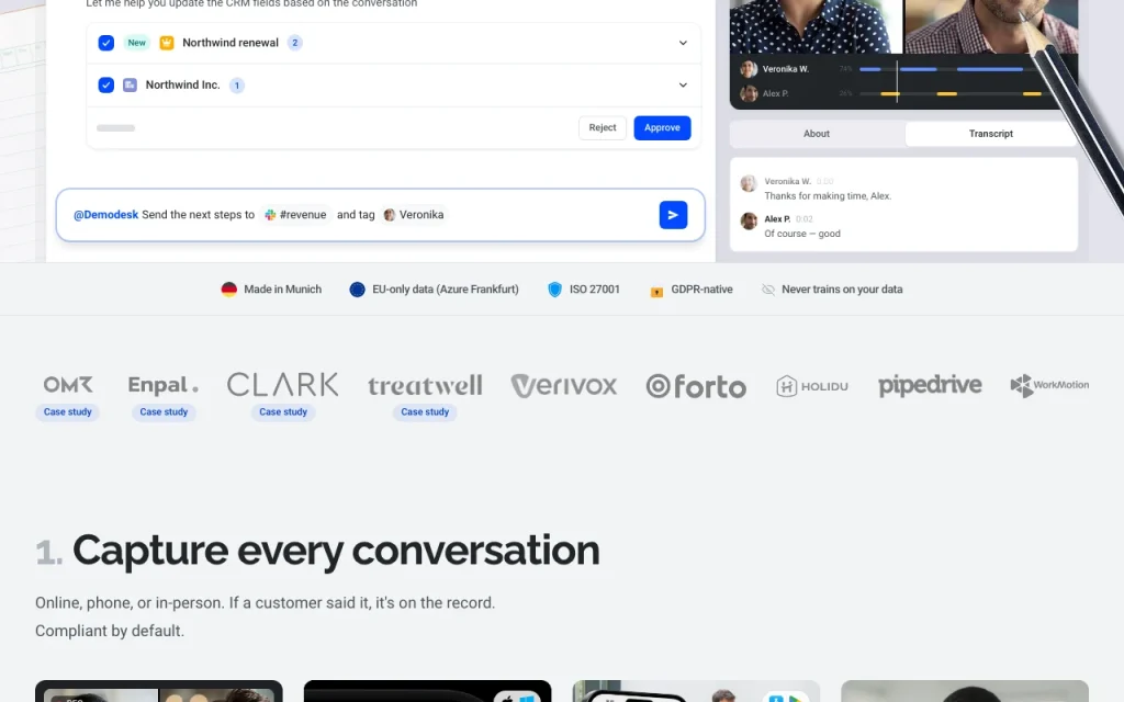 Demodesk homepage — screenshot of the productivity & writing AI tool, Oct 2, 2026