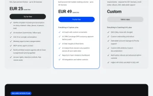Demodesk pricing page with plans and prices — screenshot of the productivity & writing AI tool, 2026-10-02