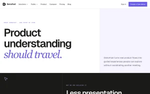 DemoFast about page — screenshot of the productivity & writing AI tool, 2026-10-02