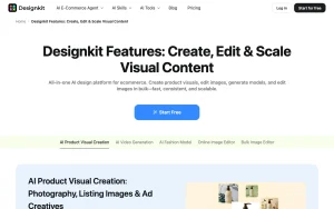 Designkit features page — screenshot of the image generation AI tool, 2026-10-02