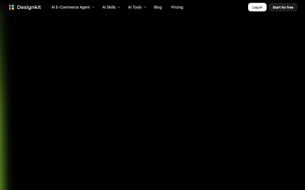 Designkit homepage screenshot, image generation AI tool