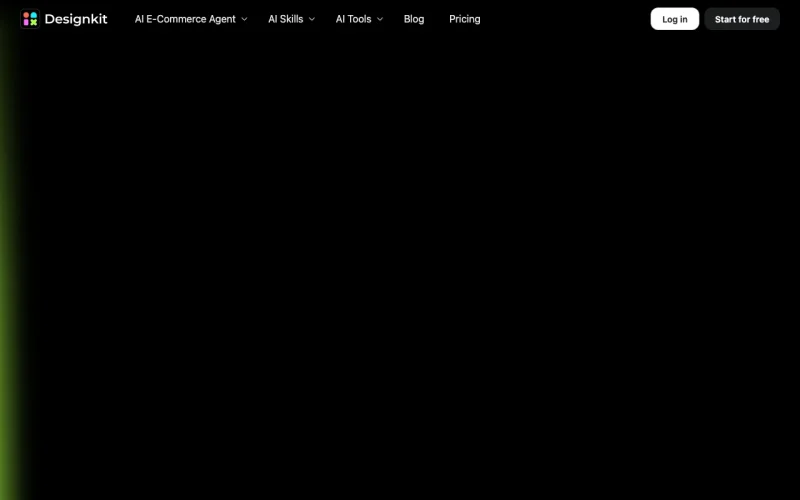 Designkit homepage screenshot, image generation AI tool
