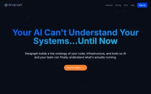 Devgraph.ai homepage — screenshot of the coding AI tool, 2026-10-02