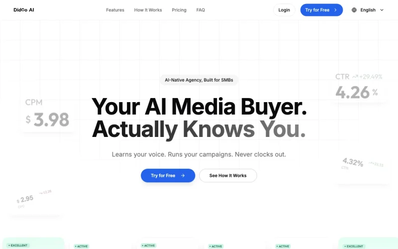 Capture d'écran de la page d'accueil de Didoo AI, outil d'IA productivité et rédaction