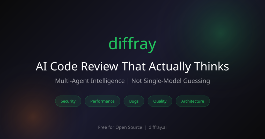diffray homepage screenshot, coding AI tool