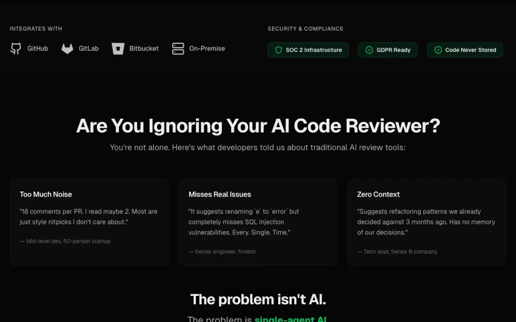 diffray homepage — screenshot of the coding AI tool, Oct 2, 2026