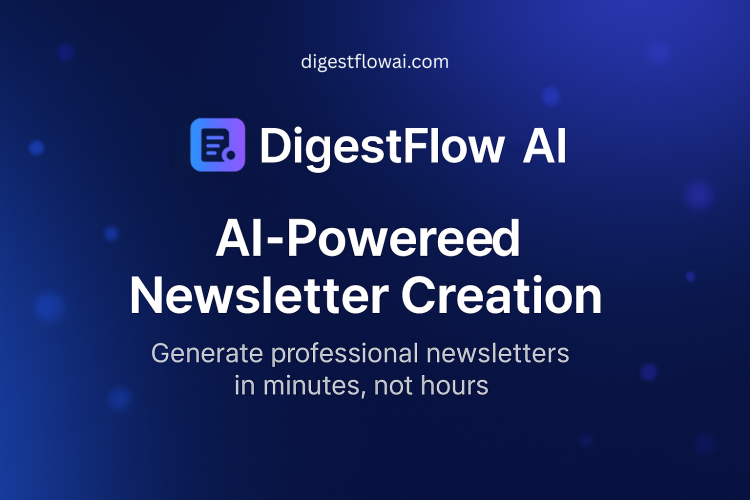 Capture d'écran de la page d'accueil de DigestFlow AI, outil d'IA productivité et rédaction