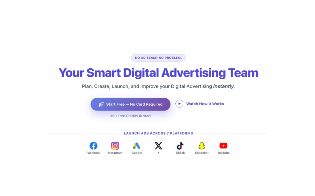 digiAd AI página principal — captura de pantalla de la herramienta de IA productividad y escritura, Oct 2, 2026