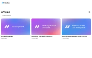 DittoDub blog — screenshot of the audio & voice AI tool, 2026-10-02