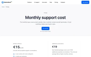 DobroDesk pricing page with plans and prices — screenshot of the productivity & writing AI tool, 2026-10-01