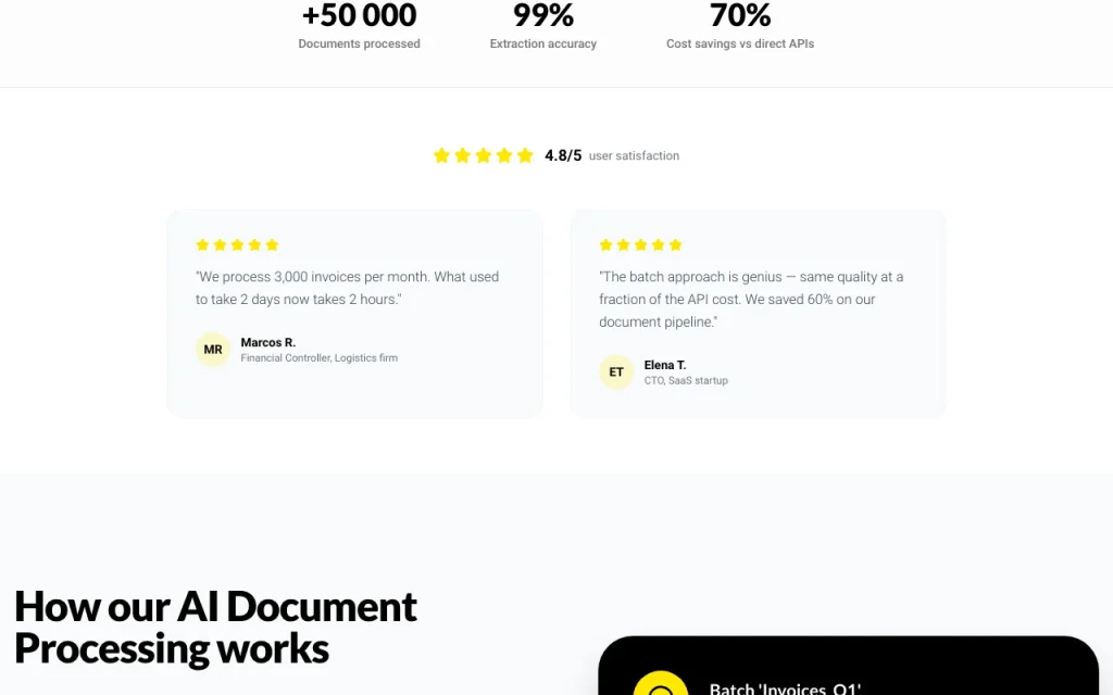 DocBatch.ai Startseite – Screenshot des KI-Tools produktivität & schreiben, Oct 2, 2026