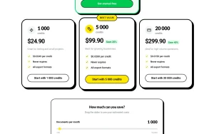 DocBatch.ai pricing page with plans and prices — screenshot of the productivity & writing AI tool, 2026-10-02
