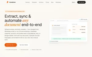 DokuBrain homepage — screenshot of the productivity & writing AI tool, 2026-10-02
