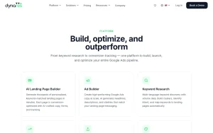 dynares features page — screenshot of the productivity & writing AI tool, 2026-10-02