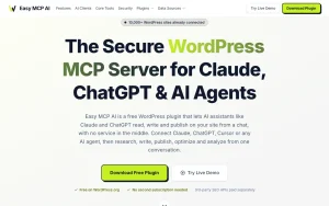 Easy MCP AI homepage — screenshot of the productivity & writing AI tool, 2026-10-02
