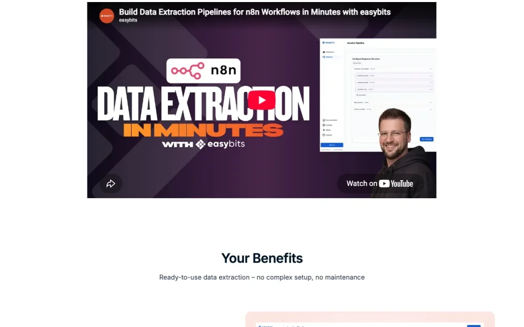 easybits page d'accueil — capture d'écran de l'outil d'IA productivité et rédaction, Oct 2, 2026