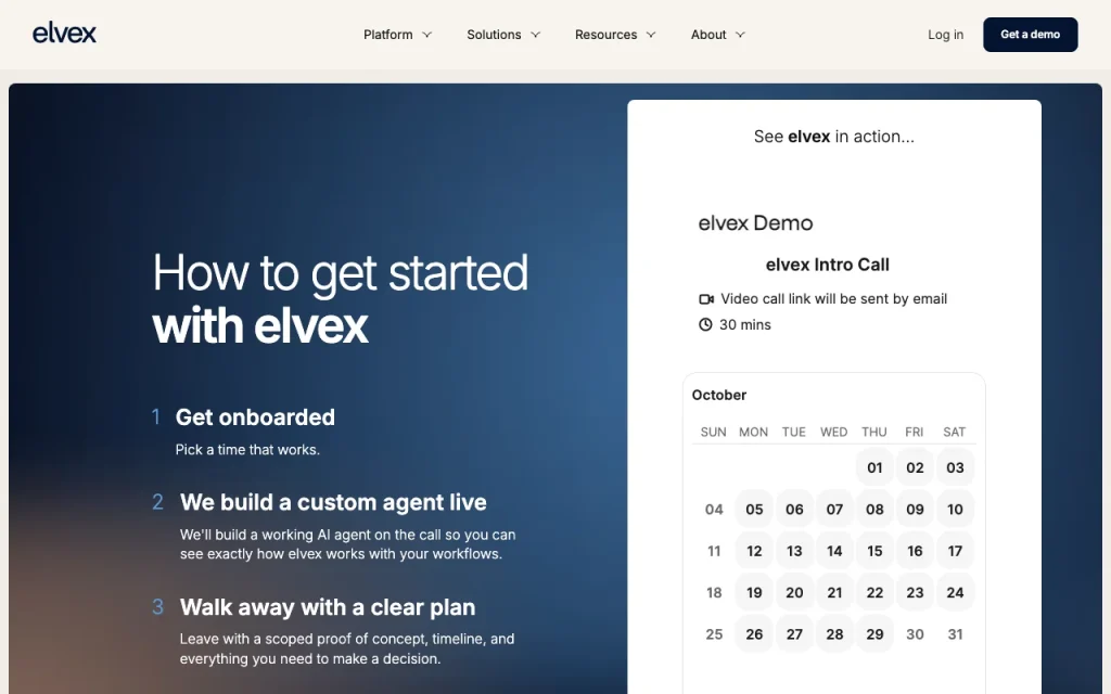 elvex help center — screenshot of the productivity & writing AI tool, Oct 1, 2026