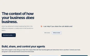 elvex homepage page homepage screenshot, productivity & writing AI tool