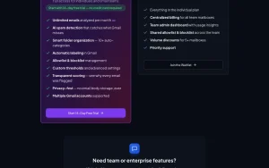 Email Ferret pricing page with plans and prices — screenshot of the productivity & writing AI tool, 2026-10-02