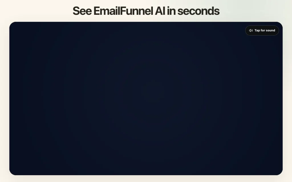 EmailFunnel AI page d'accueil — capture d'écran de l'outil d'IA productivité et rédaction, Oct 1, 2026