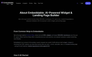 Embeddable about page — screenshot of the productivity & writing AI tool, 2026-10-02