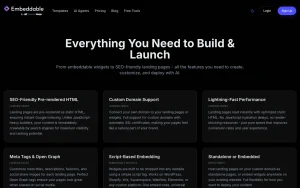 Embeddable features page — screenshot of the productivity & writing AI tool, 2026-10-02