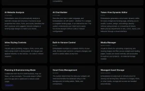 Embeddable features page — screenshot of the productivity & writing AI tool, 2026-10-02