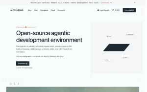 Emdash homepage — screenshot of the coding AI tool, 2026-10-02