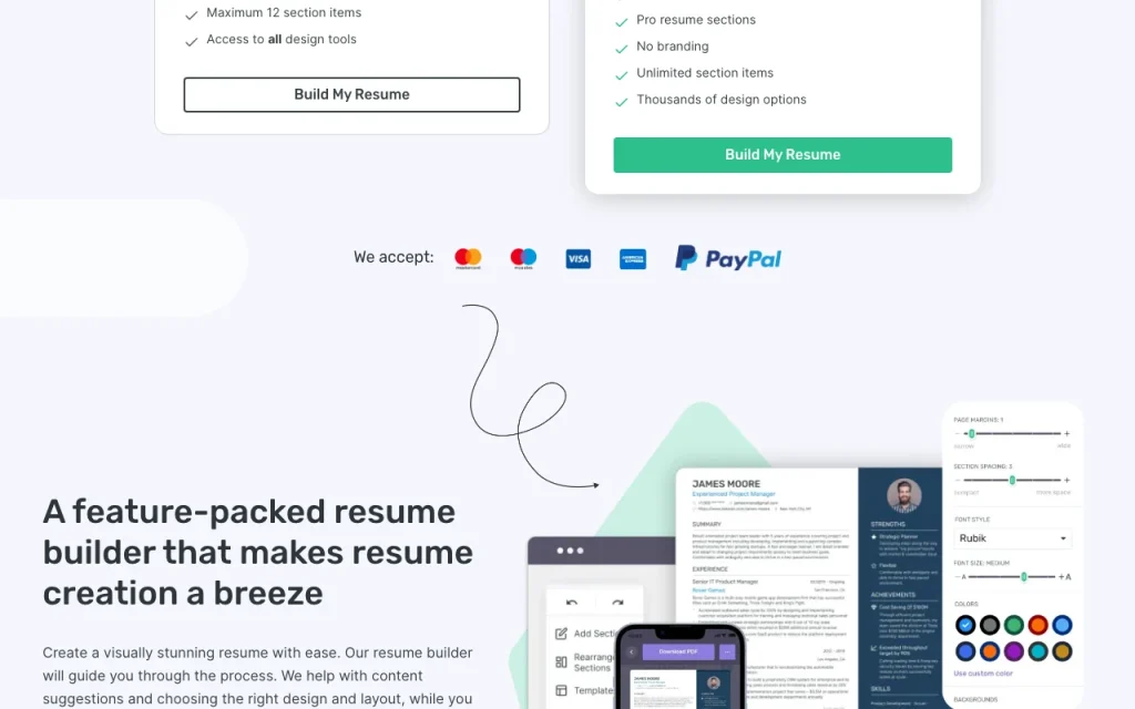 Enhancv pricing page with plans and prices — screenshot of the productivity & writing AI tool, Oct 13, 2026