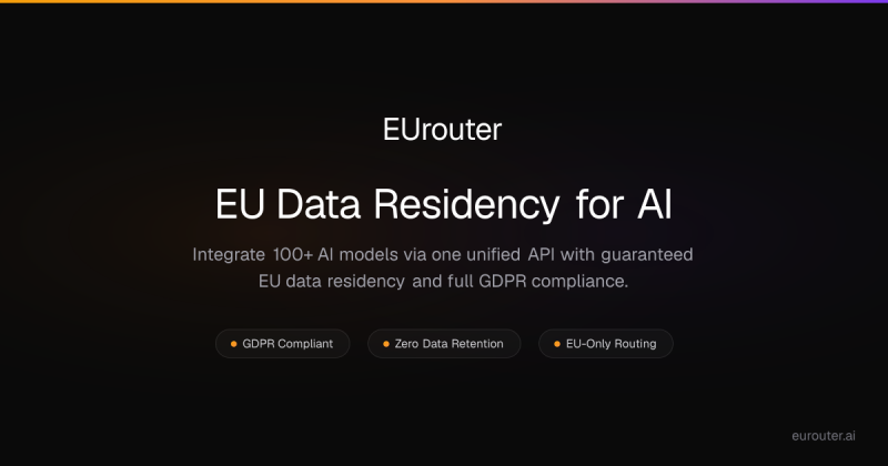 EUrouter homepage screenshot, coding AI tool