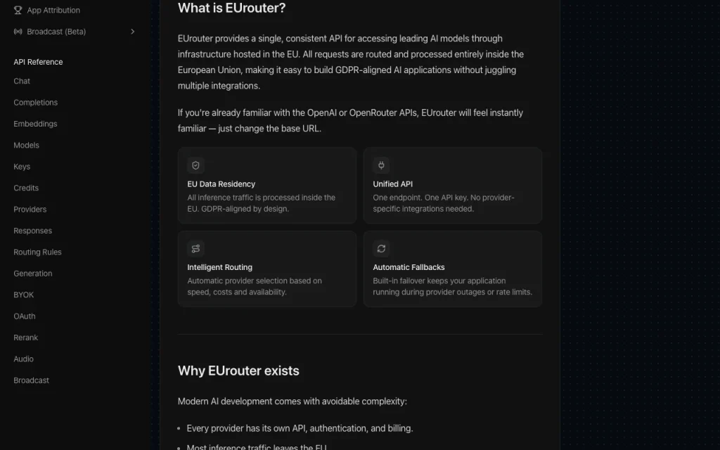 EUrouter documentation — screenshot of the coding AI tool, Oct 1, 2026