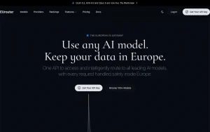 EUrouter homepage — screenshot of the coding AI tool, 2026-10-01