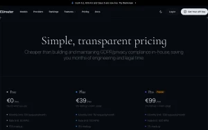 EUrouter pricing page with plans and prices — screenshot of the coding AI tool, 2026-10-01