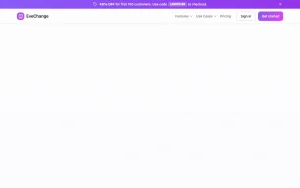 EveChange features page — screenshot of the productivity & writing AI tool, 2026-10-02