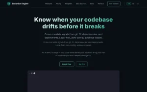 Evolution Engine (evo) by CodeQual about page — screenshot of the coding AI tool, 2026-10-02