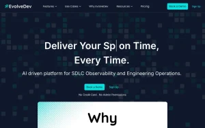 EvolveDev homepage — screenshot of the coding AI tool, 2026-10-02