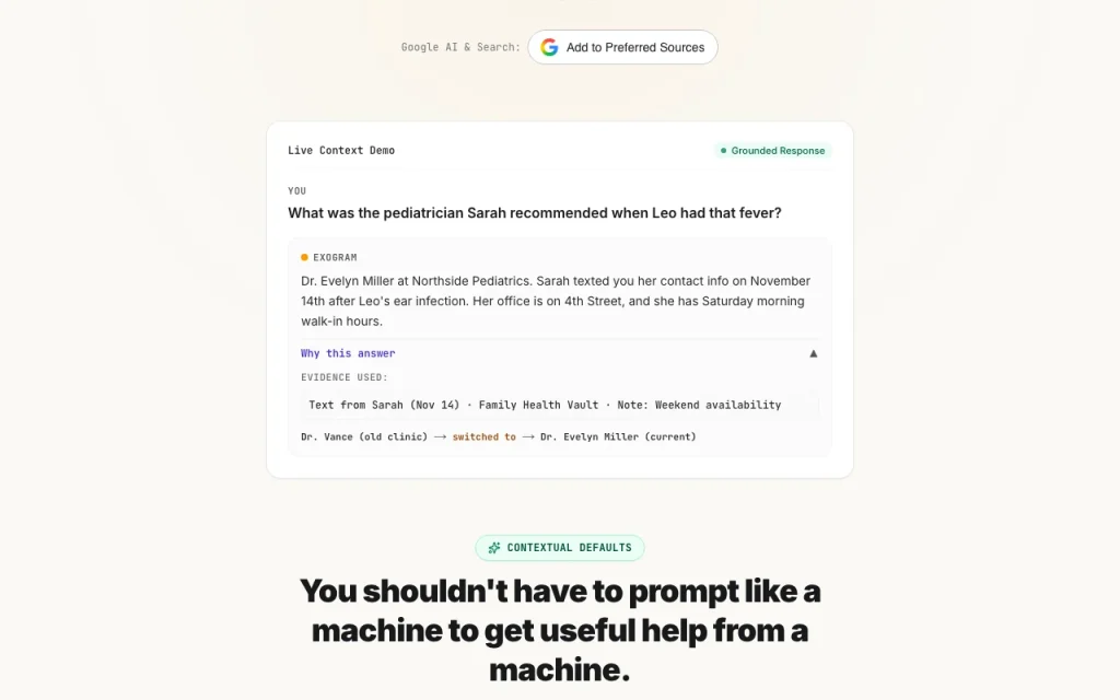 Exogram homepage — screenshot of the chat assistants AI tool, Oct 2, 2026