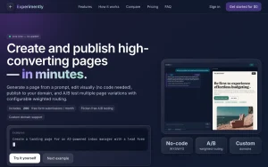 Experimently homepage — screenshot of the productivity & writing AI tool, 2026-10-02
