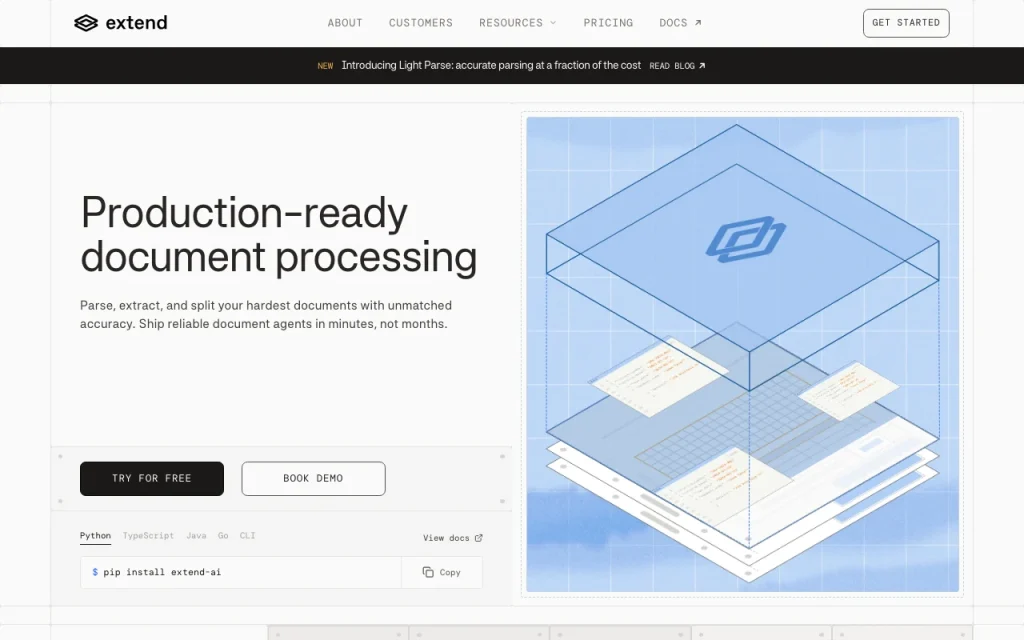 Extend Startseite – Screenshot des KI-Tools coding, Oct 2, 2026