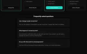 extraction.app pricing page with plans and prices — screenshot of the productivity & writing AI tool, 2026-10-02