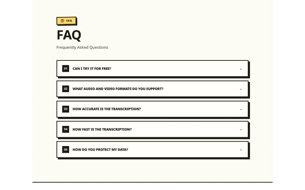 FastScribe pricing page with plans and prices — screenshot of the audio & voice AI tool, Oct 2, 2026